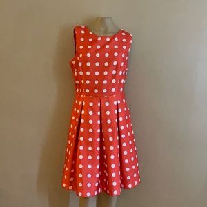 Madison Leigh orange polka dot dress size10